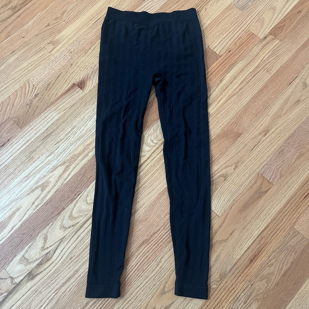 Cable Knit Pattern Ski Base Layer Leggings - image 1